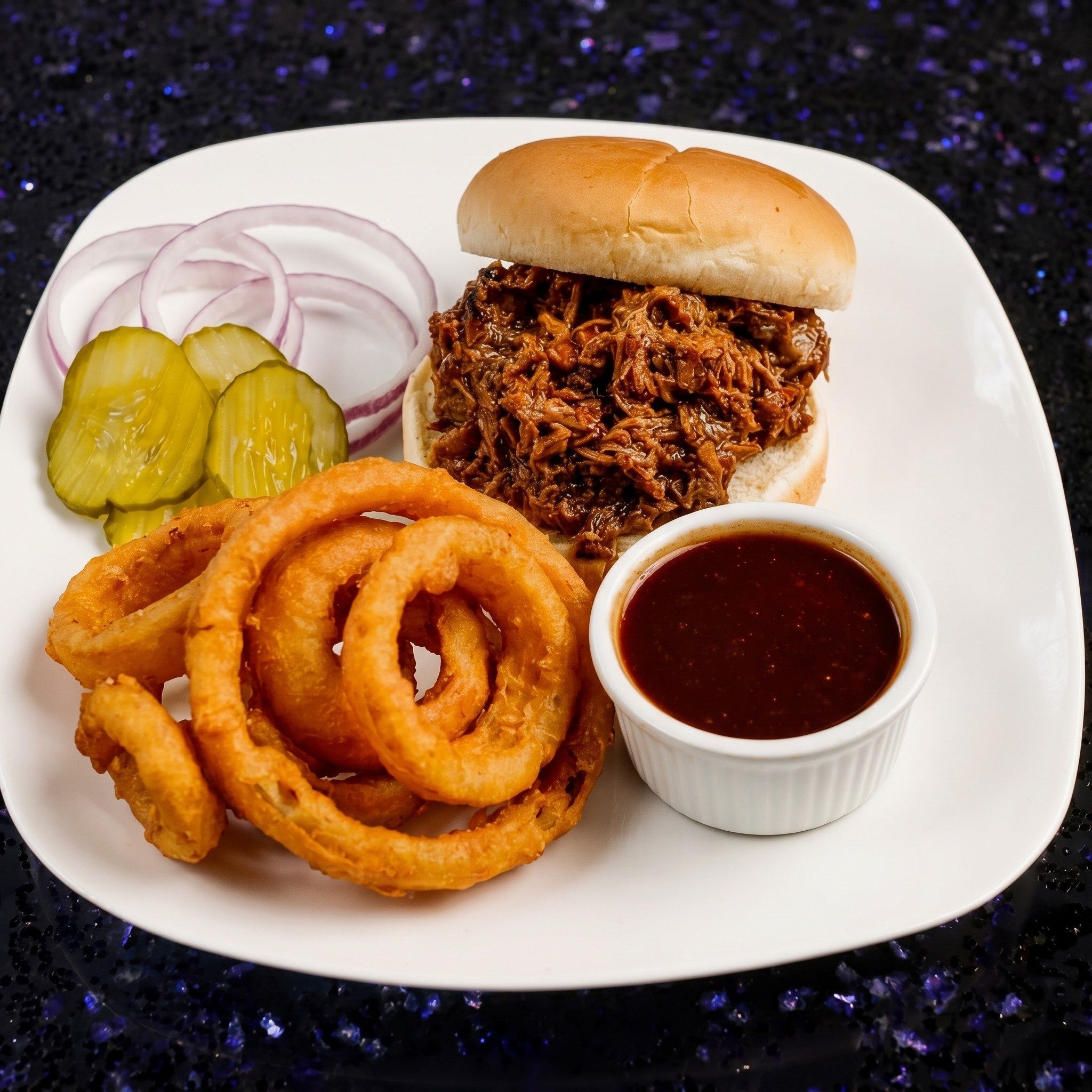 Two-BBQ Meat Sandwich.