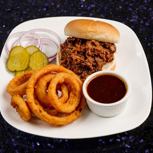 Two-BBQ Meat Sandwich.