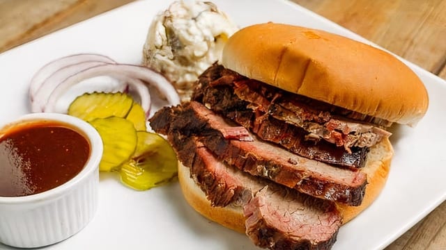 Three-BBQ Meat Sandwich Combo.